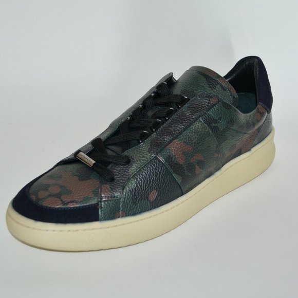NWT BURBERRY MENS CAMOUFLAGE LEATHER SNEAKERS - Picture 1 of 12